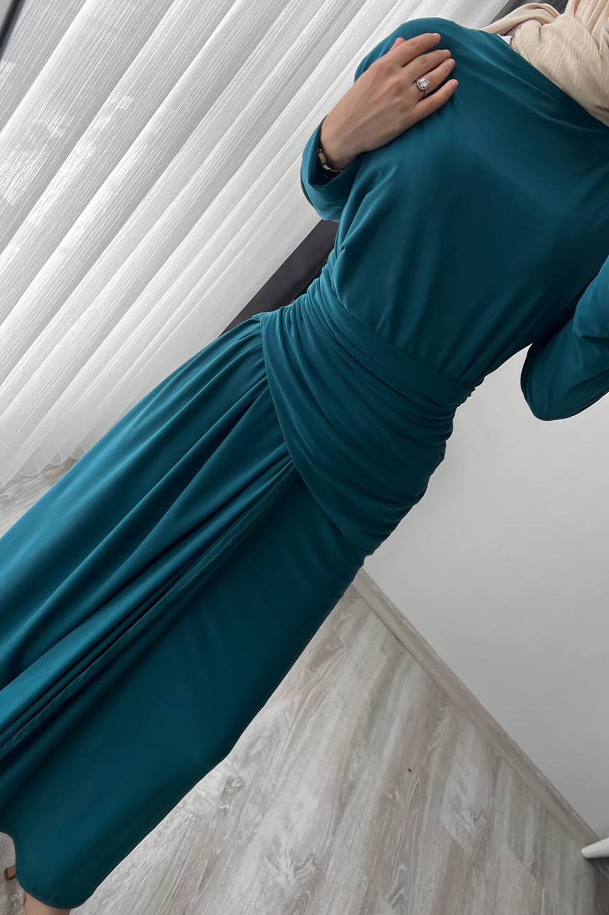 Indigo Wrap Evening Dress Bells of Valor Indigo Wrap Evening Dress Bells of Valor