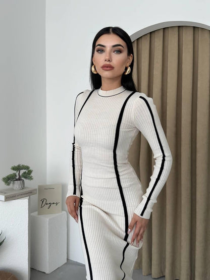 Stone Lined Knitted Midi Dress - Ben Valor