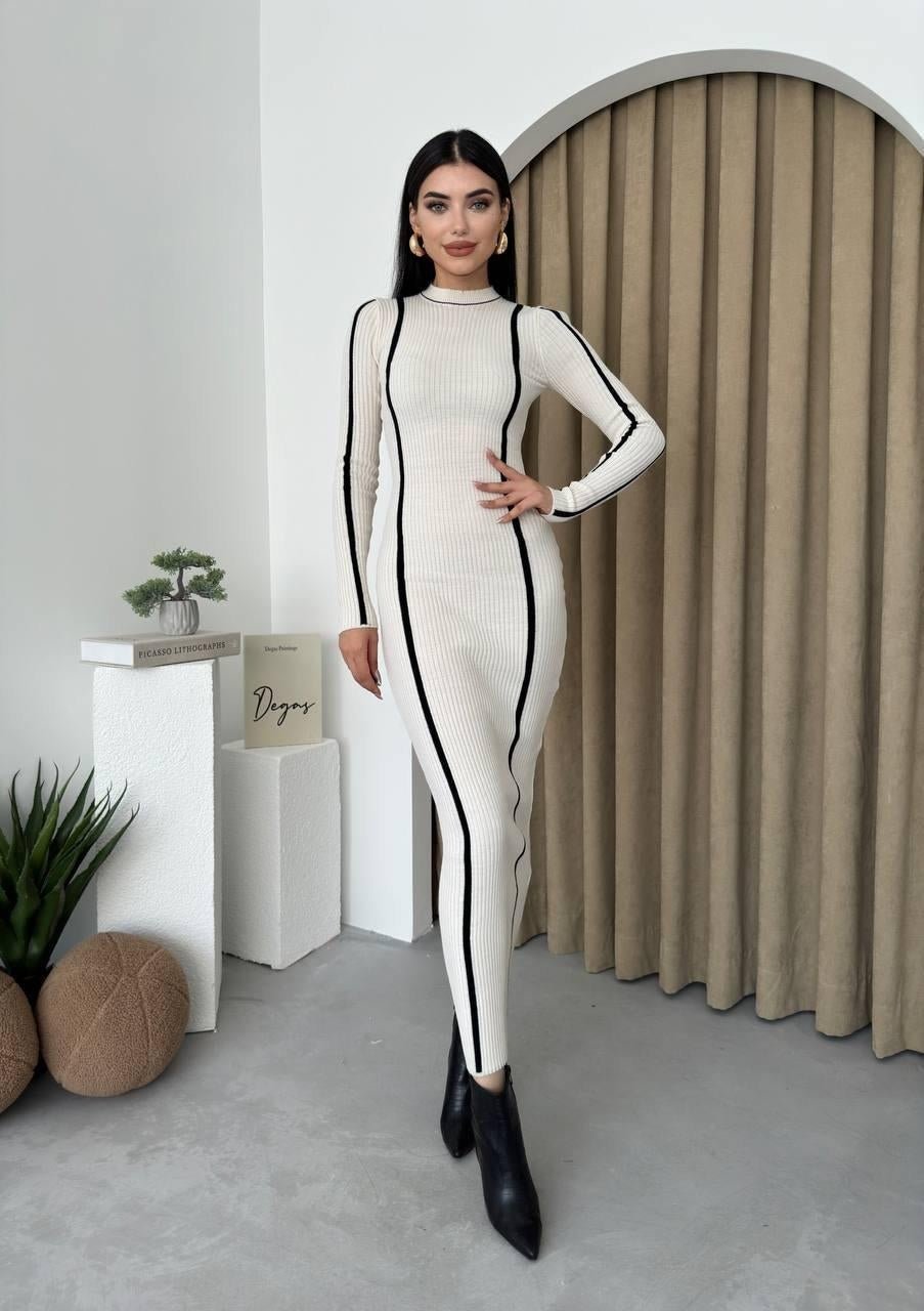 Stone Lined Knitted Midi Dress - Ben Valor