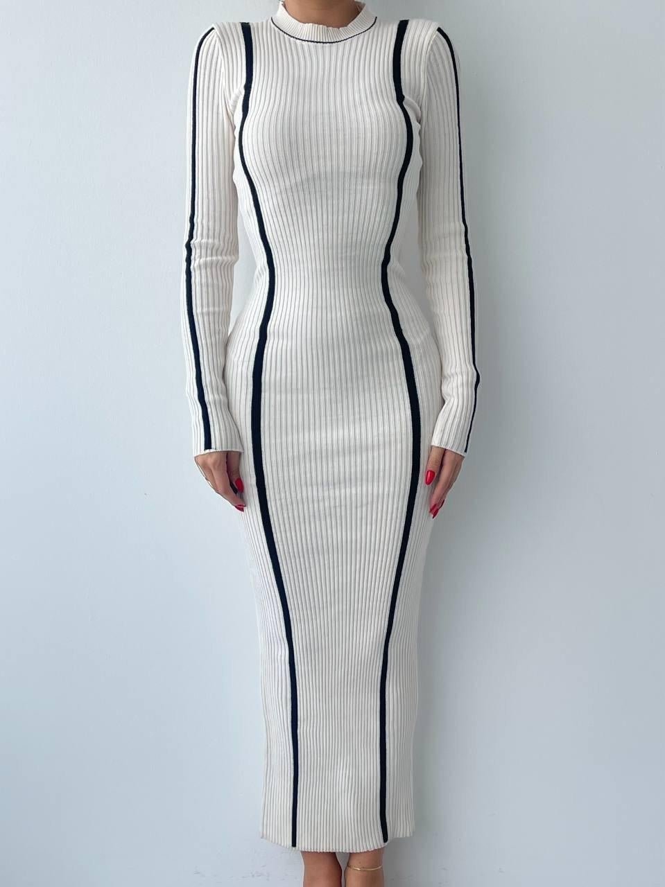 Stone Lined Knitted Midi Dress Bells of Valor Stone Lined Knitted Midi Dress Bells of Valor