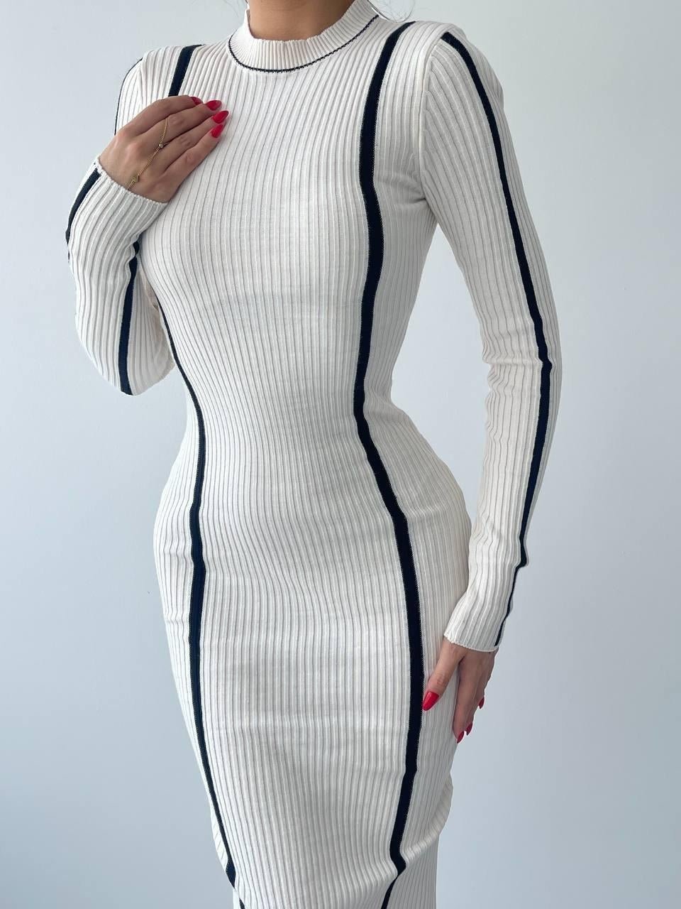 Stone Lined Knitted Midi Dress - Ben Valor